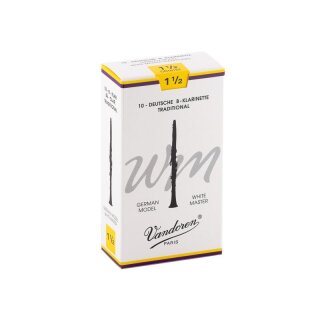 VANDOREN White Master TRADITIONAL Bl&auml;tter f&uuml;r deutsche Klarinette (10er Packung) 1,5