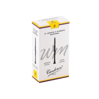 VANDOREN White Master TRADITIONAL Bl&auml;tter f&uuml;r deutsche Klarinette (10er Packung) 2,0