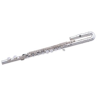 PEARL Altquerfl&ouml;te PFA-201ESU Vollsilber Mundlochplatte, mit geradem und gebogenem Kopfst&uuml;ck, Spitzdeckelmechanik