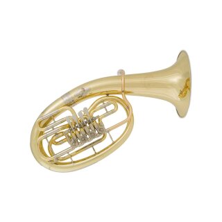 B&S Baritonhorn 46-L, 4 Ventile, Bohrung ansteigend 14-16 mm, Messingkorpus, Mundrohr Goldmessing, lackiert