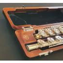 TOMASI Querfl&ouml;te versilbert mit Vollsilberkopfst&uuml;ck und Grenadill -Mundlochplatte, Ringklappen, E-Mechanik. H-Fu&szlig;